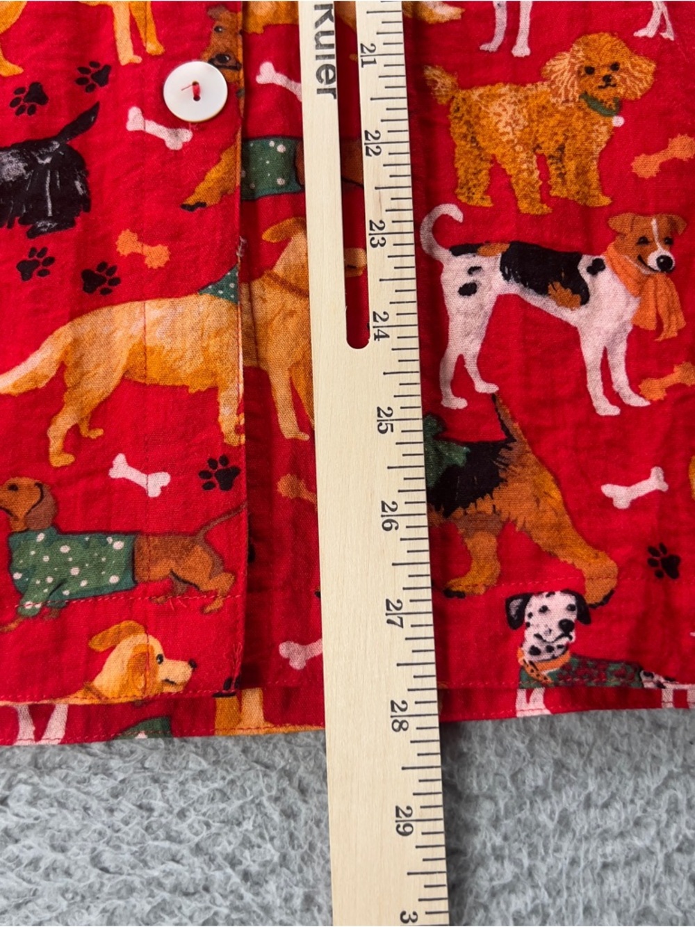 John Mark Top Womens Small Red Dogs All Over Print Wire Collar Button Tunic - Picture 8 of 9